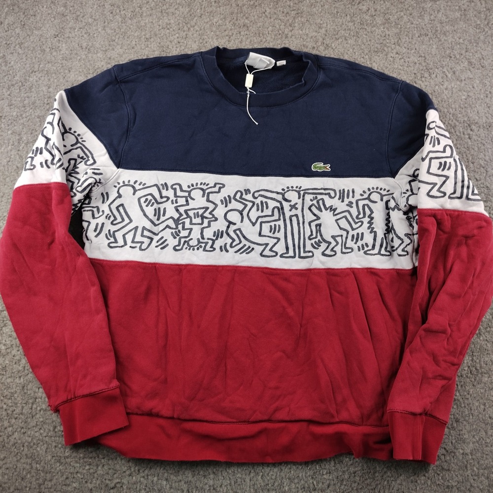 Lacoste Sweatshirt Mens Large Keith Haring Colorblock Pop Art